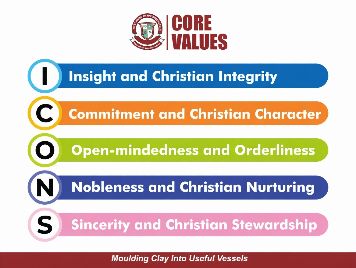 West Icons Montessori core values board