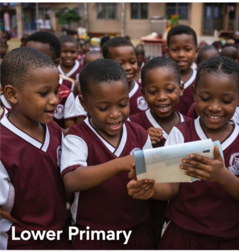 Lower Primary learners working together in class