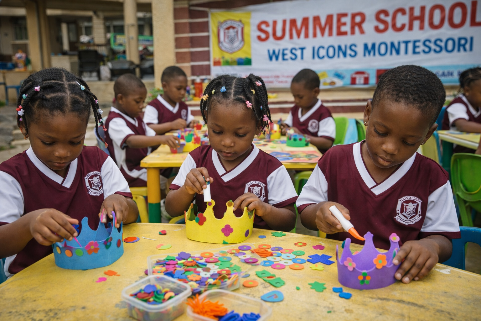 Summer School pupils learning and having fun together